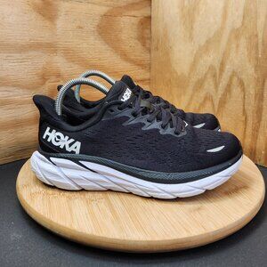 Hoka Clifton 8 Womens Black Running Shoes Sneakers Size 8 Wide